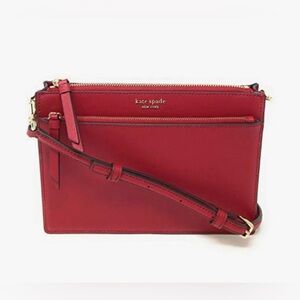 KATE SPADE NEW YORK Cameron Zip Crossbody Red Bag.